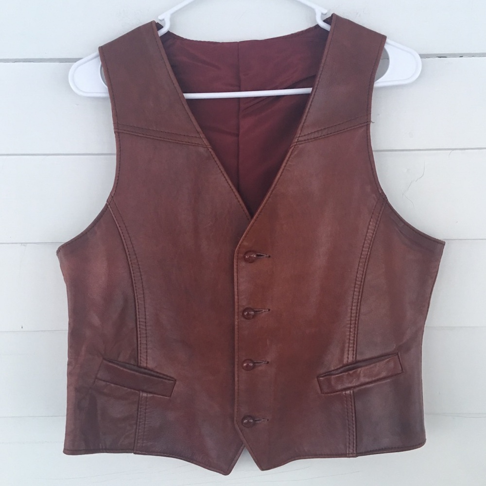 Leathercraft Process Vintage Genuine Leather Vest